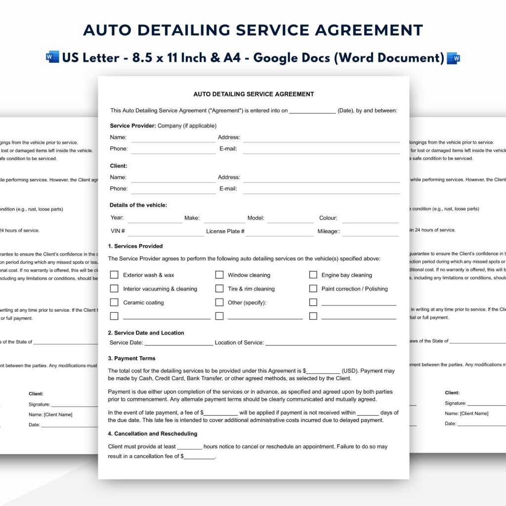 Car Detailing Contract Template
