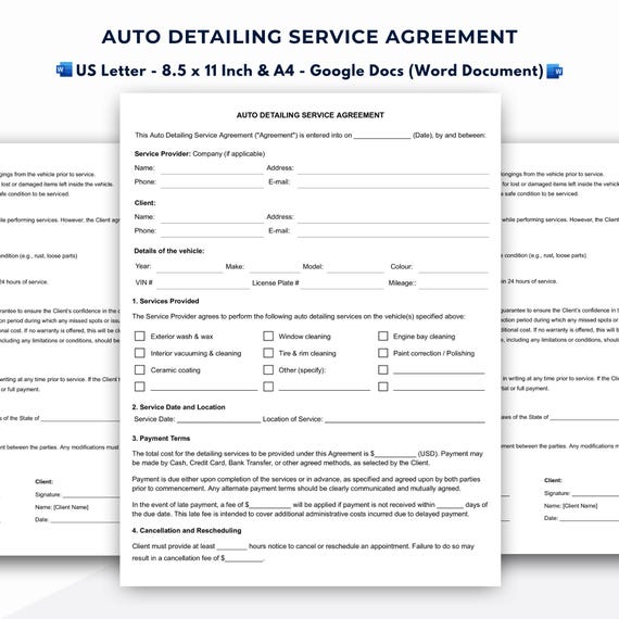 Car Detailing Contract