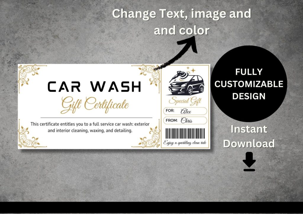 Car Detailing Gift Certificate Template