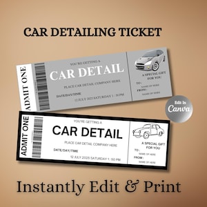 Car Detailing Gift Certificate Templates