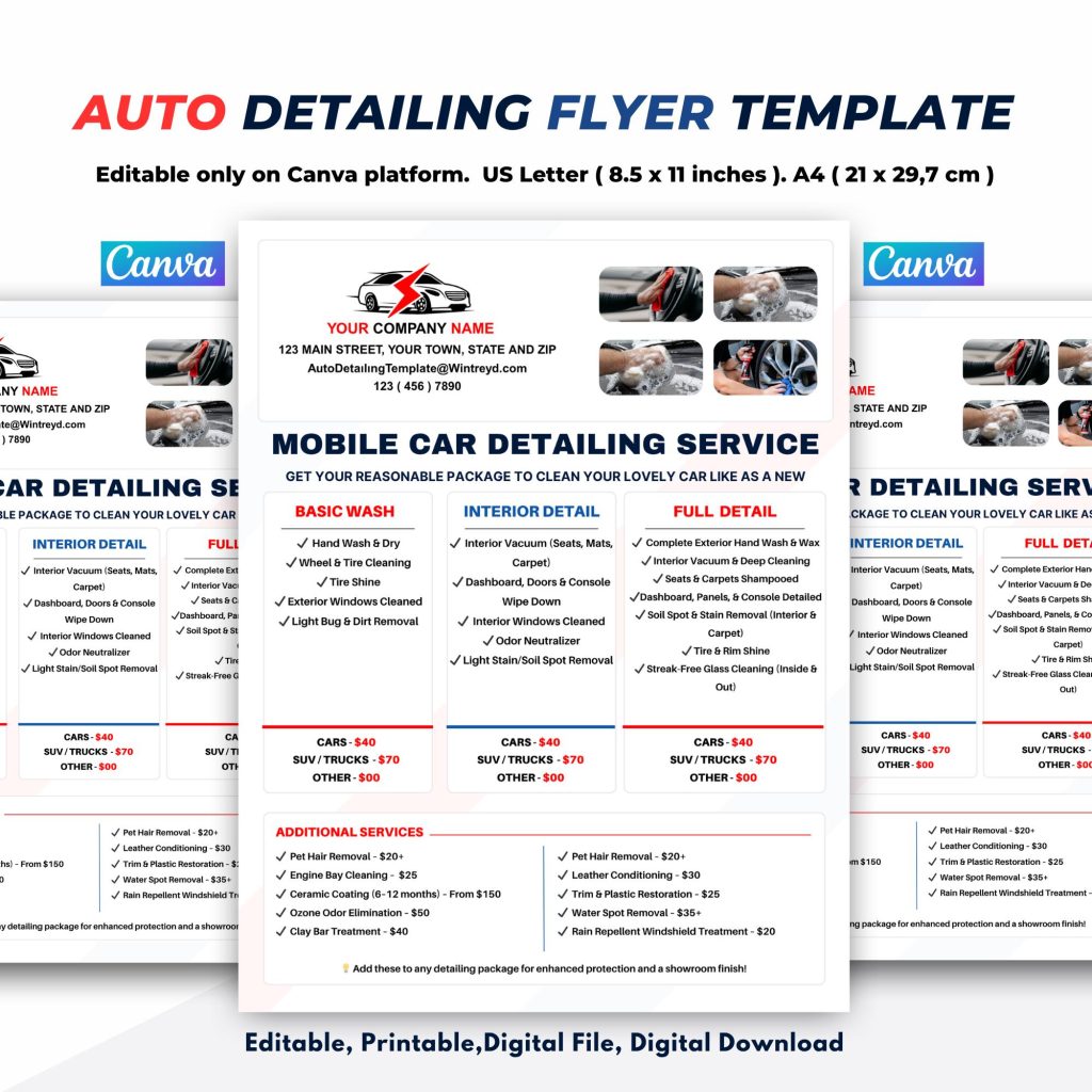 Car Detailing Packages Template