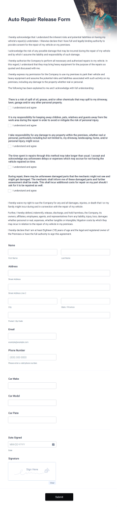 Car Maintenance Agreement