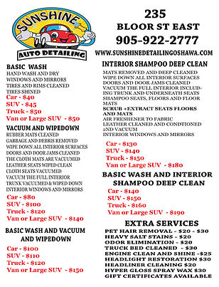 Car Wash And Detail Prices