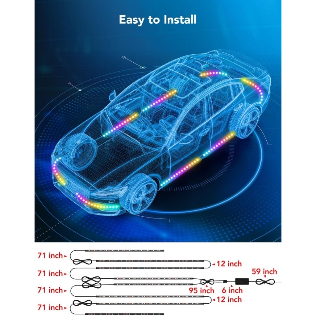 How to Install Govee Strip Lights under Car