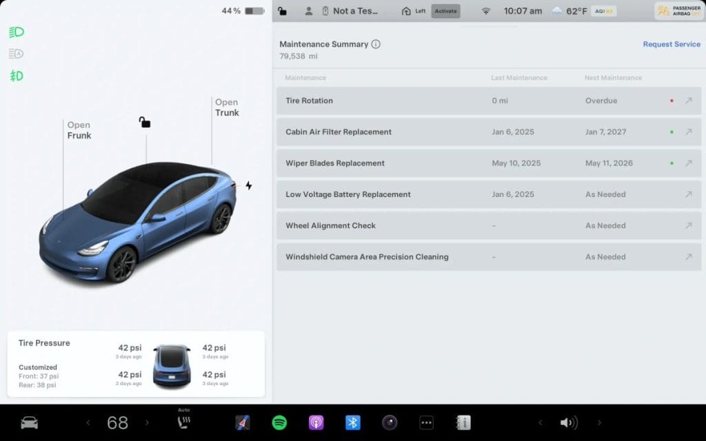 Maintenance on Tesla Cars